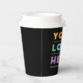 Business Logo Black Modern Professional stijlvol Papieren Bekers (Rechts)