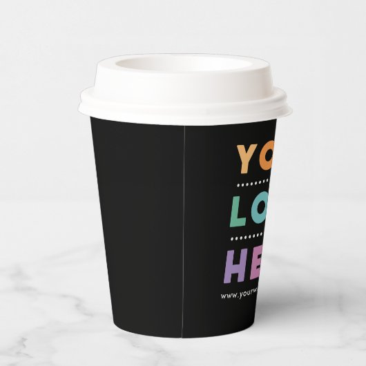 Business Logo Black Modern Professional stijlvol Papieren Bekers (Rechts)