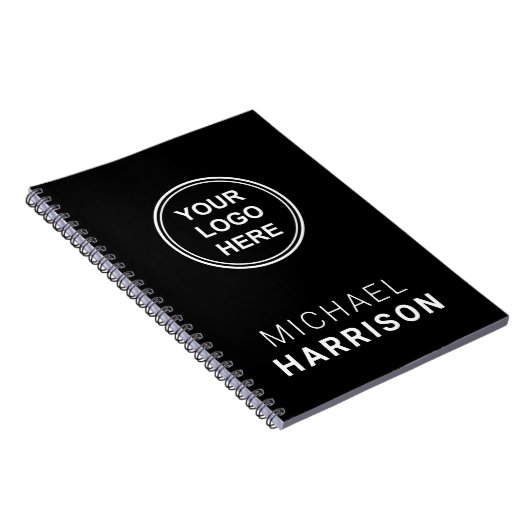 Business Logo Black Notitieboek (Rechterzijde)