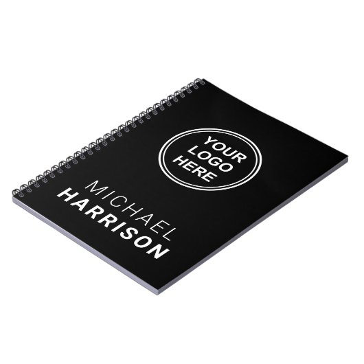 Business Logo Black Notitieboek (Linkerzijde)