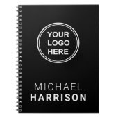Business Logo Black Notitieboek (Voorkant)