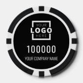 Business Logo Black Poker Chips (Voorkant)