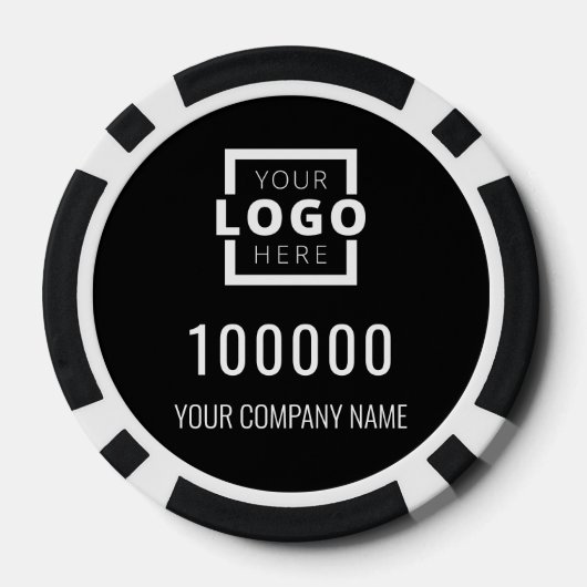 Business Logo Black Poker Chips (Achterkant)