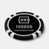 Business Logo Black Poker Chips (Enkel)