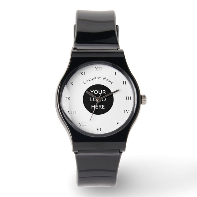 Business Logo Black Professional Company Watch Horloge (Voorkant)