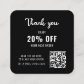 Business Logo Black White Modern QR Code Loyalty Kortingskaartje (Voorkant)