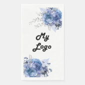Business logo blauwe bloemen merk kleur servet (Voorkant)