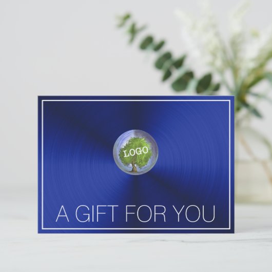 Business Logo Blue Cadeaubonnen (Staand voorkant)