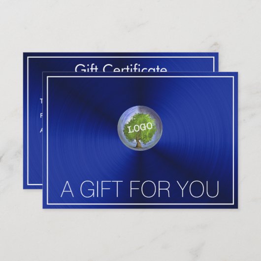 Business Logo Blue Cadeaubonnen (Voorkant / Achterkant)