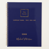 Business logo blue gold monogram 2023 planner (Voorkant)