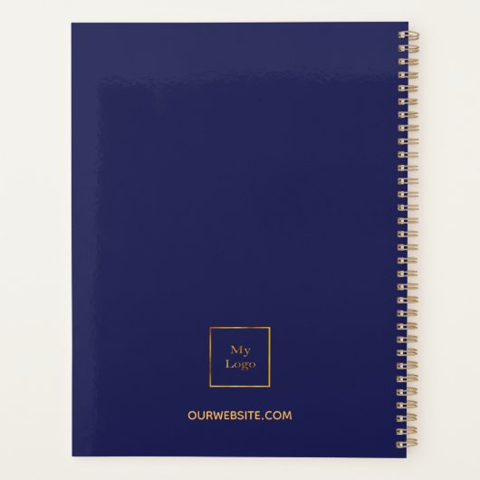 Business logo blue gold monogram 2023 planner (Achterkant)