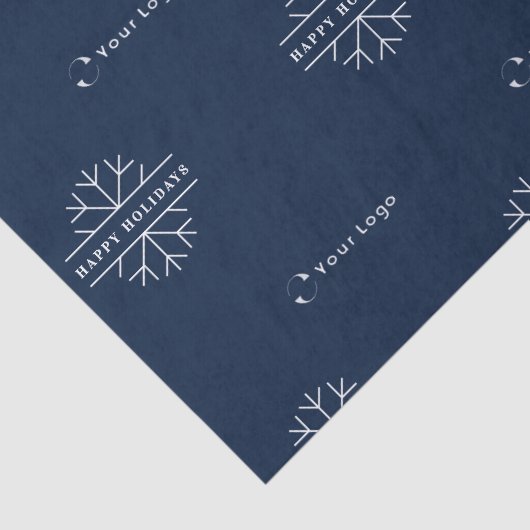 Business Logo Blue-kerstsnowflake Tissuepapier (Detail)