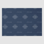 Business Logo Blue-kerstsnowflake Tissuepapier (Voorkant)