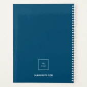 Business logo blue white elegant monogram 2023 planner (Achterkant)