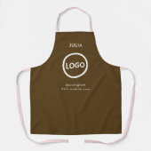 Business Logo Blush Brown Personeelsnaam Schort (Voorkant)