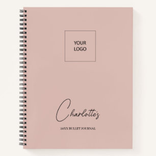 Business Logo Blush Pink Elegant Bullet Journal Notitieboek