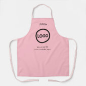 Business Logo Blush Roze Medewerker Naam Apr Schort (Voorkant)