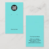 Business Logo Boho Turquoise Earring Display Card Visitekaartje (Voorkant / Achterkant)