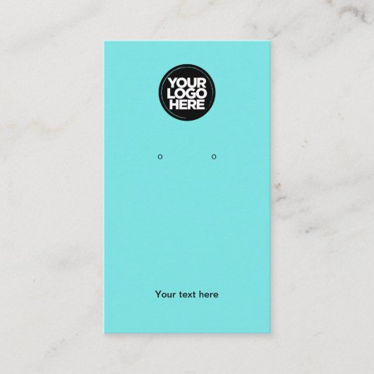 Business Logo Boho Turquoise Earring Display Card Visitekaartje (Voorkant)