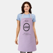 Business Logo Bord Roze Medewerker Naam Schort (Gedragen)