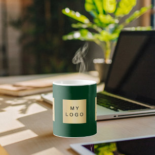 Business logo bos smaragdgroen koffiemok