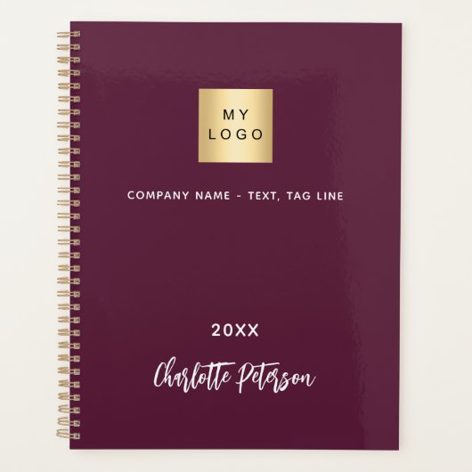 Business logo Bourgogne Elegant 2026 Planner (Voorkant)