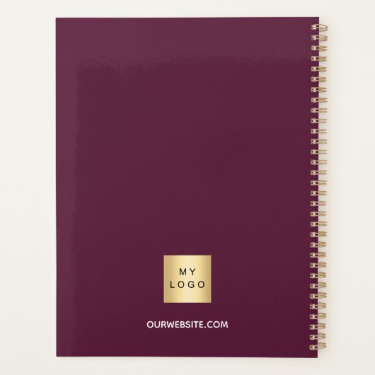 Business logo Bourgogne Elegant 2026 Planner (Achterkant)