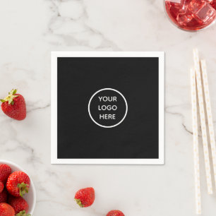 Business Logo Branded Bedrijf Promotie Zwart Servet