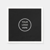 Business Logo Branded Bedrijf Promotie Zwart Servet (Voorkant)