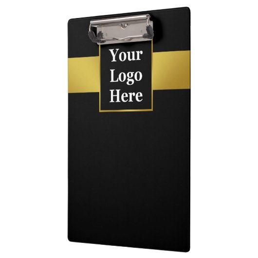 Business Logo Branded Black en Gold Professional Klembord (Links)