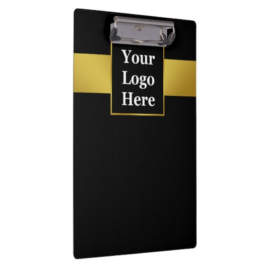 Business Logo Branded Black en Gold Professional Klembord (Rechts)