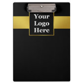 Business Logo Branded Black en Gold Professional Klembord (Voorkant)