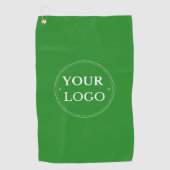 Business Logo Branded Forest Green Golfhanddoek (Voorkant)
