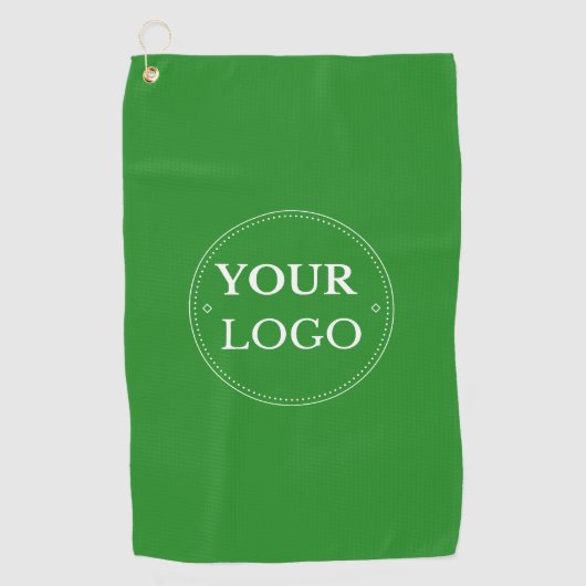 Business Logo Branded Forest Green Golfhanddoek (Voorkant)