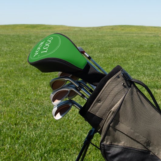 Business Logo Branded Forest Green Golfheadcover (Insitu)