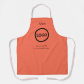 Business Logo Bright Red Personeelsnaam Apr Schort (Voorkant)