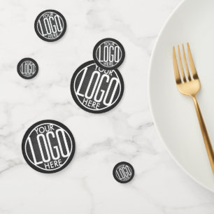 Business Logo Brushed Black Company Feesttafel Confetti