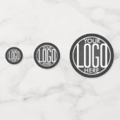 Business Logo Brushed Black Company Feesttafel Confetti (Voorkanten)