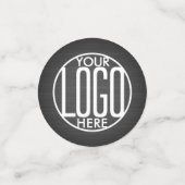 Business Logo Brushed Black Company Feesttafel Confetti (Kleine voorkant)