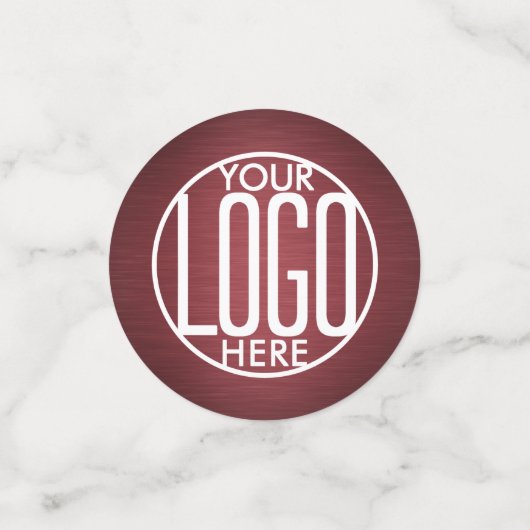 Business Logo Brushed Bourgogne Bedrijf Feesttafel Confetti (Kleine voorkant)