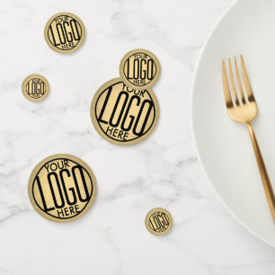 Business Logo Brushed Gold Bedrijf Feesttafel Confetti