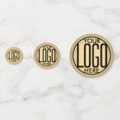 Business Logo Brushed Gold Bedrijf Feesttafel Confetti (Achterkanten)