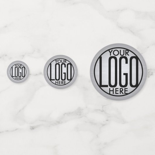 Business Logo Brushed Grey Bedrijfsfeest Tafel Confetti (Voorkanten)