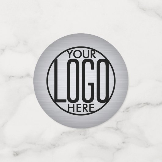 Business Logo Brushed Grey Bedrijfsfeest Tafel Confetti (Kleine voorkant)