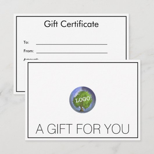 Business Logo Cadeaubon (Voorkant / Achterkant)