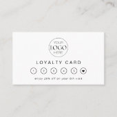 Business Logo Chic Minimalist Reward 6 Punch Klantenkaartje (Voorkant)