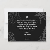 Business Logo Chinese New Year Tiger Black Dark Feestdagenkaart (Achterkant)