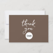 Business Logo Chocolate Brown bedankje Bedankkaart (Voorkant)