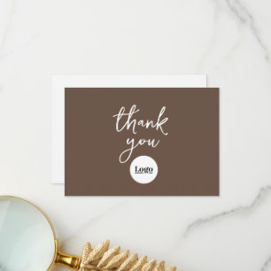 Business Logo Chocolate Brown bedankje Bedankkaart