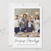 Business Logo Christmas Corporate Team Foto Feestdagenkaart (Voorkant)